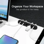 Silicone USB Cable Organizer USB Charging Cable Winder Desktop Tidy Management Clips Cable Holder For Mouse earphone Accessories - Image 2
