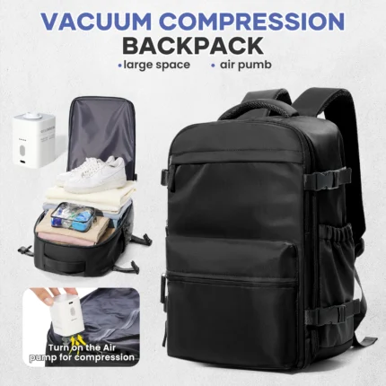 Vacuum Backpack Travel Bag for Men Large Capacity Backpack Business Laptop Backpack Women Men Expandable Backpack School Bag