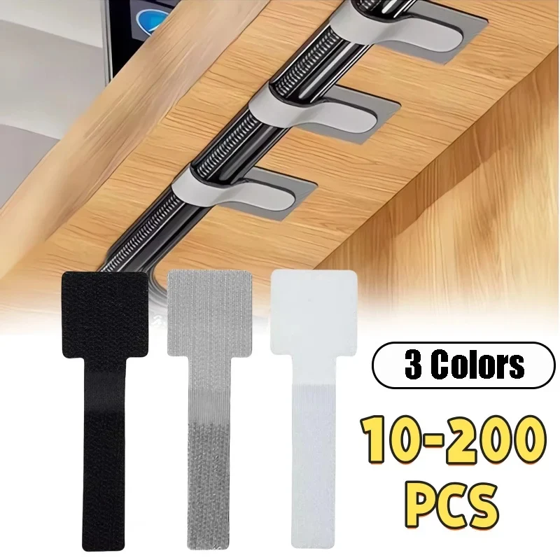 Sdc5fb2d84f444d5daaa35be2d571e785W.webp Reusable Cable Ties Fastening Wire Organizer Cord Rope Holder Self Adhesive Adjustable Cord Organizer Straps Desk Management - Image 1